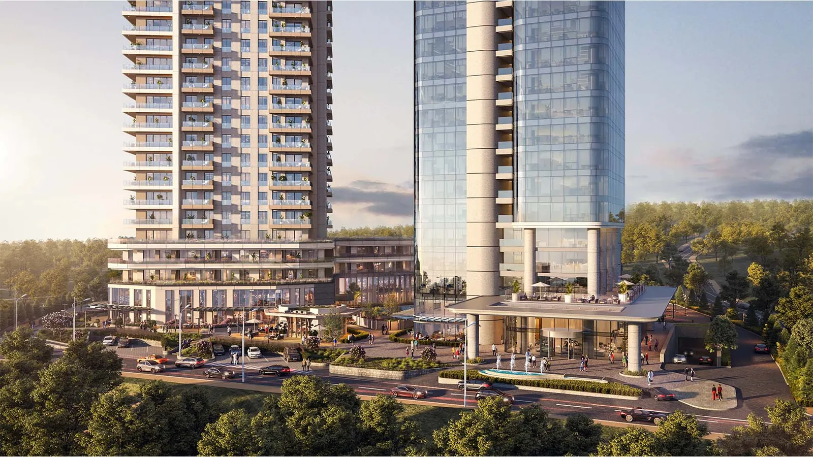 Podium and entrance of Prime Tower Maslak