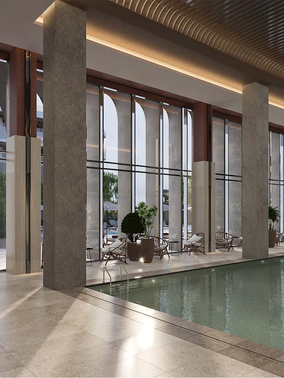 Indoor swimming pool at Prime Tower Maslak