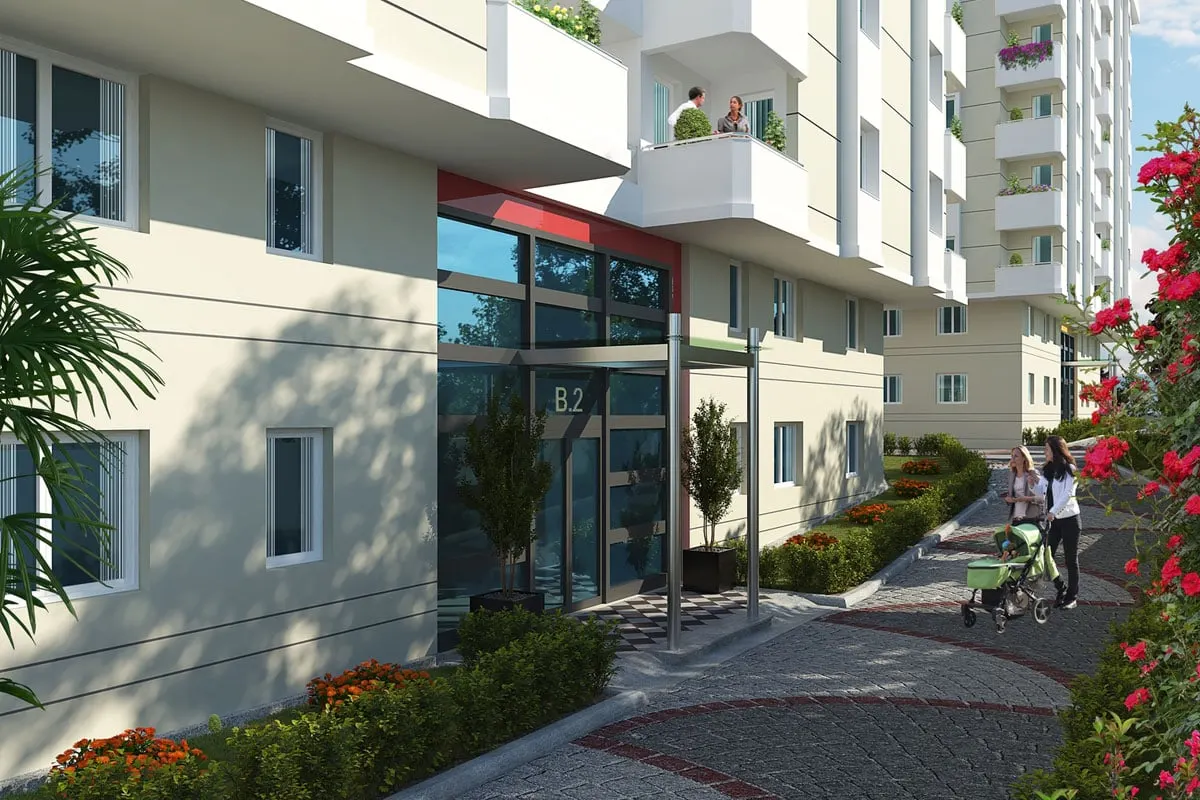 Entrance of the B2 block at Renova Evleri