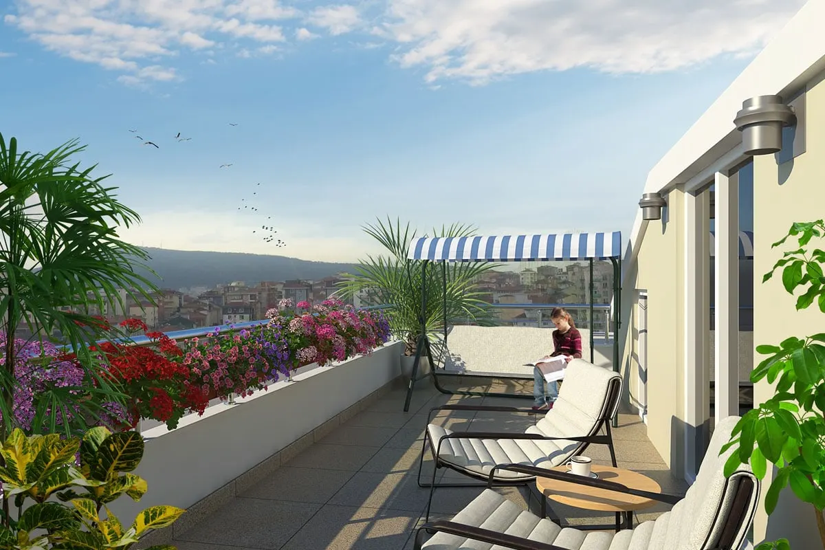 Roof terrace of a Renova Evleri duplex