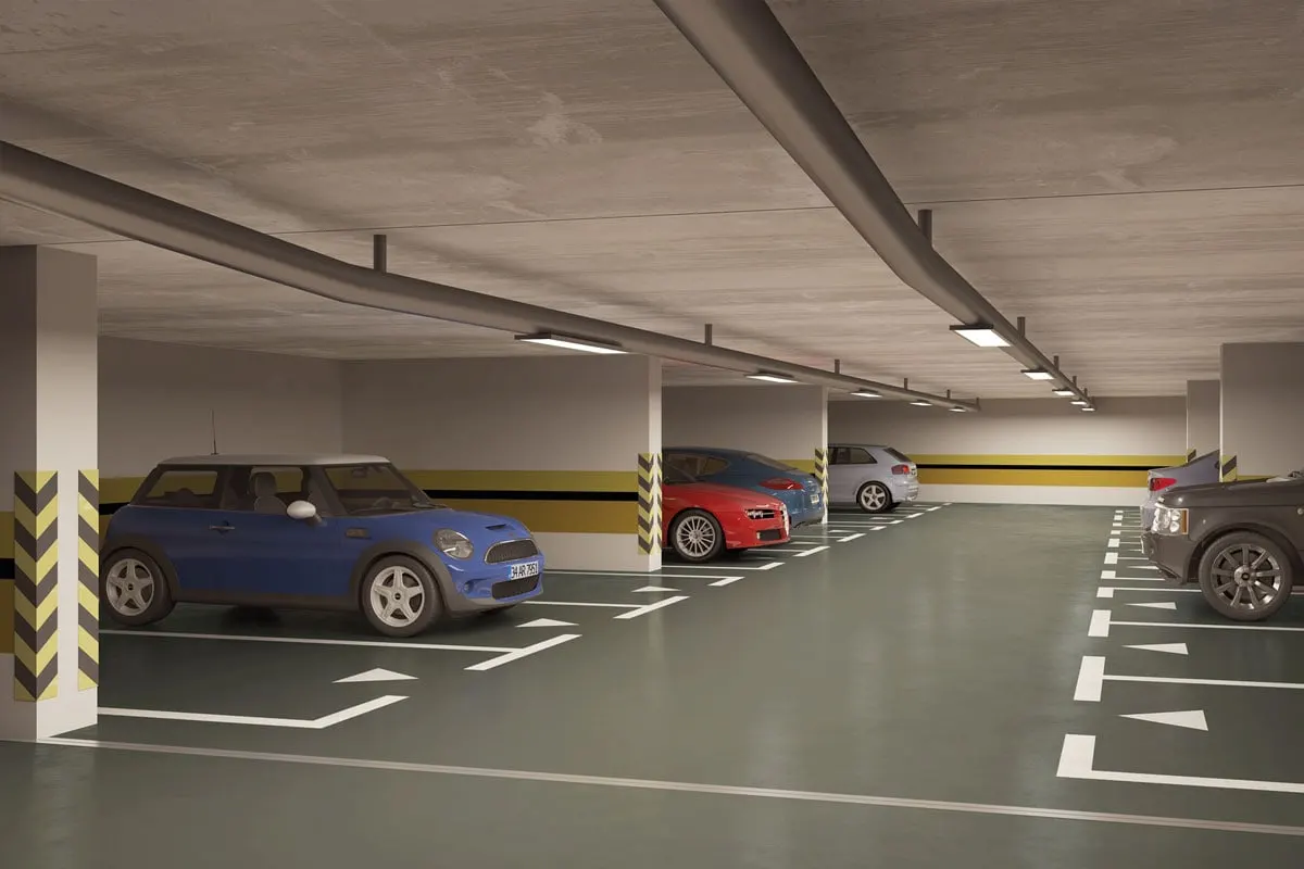 Covered car park at Renova Evleri