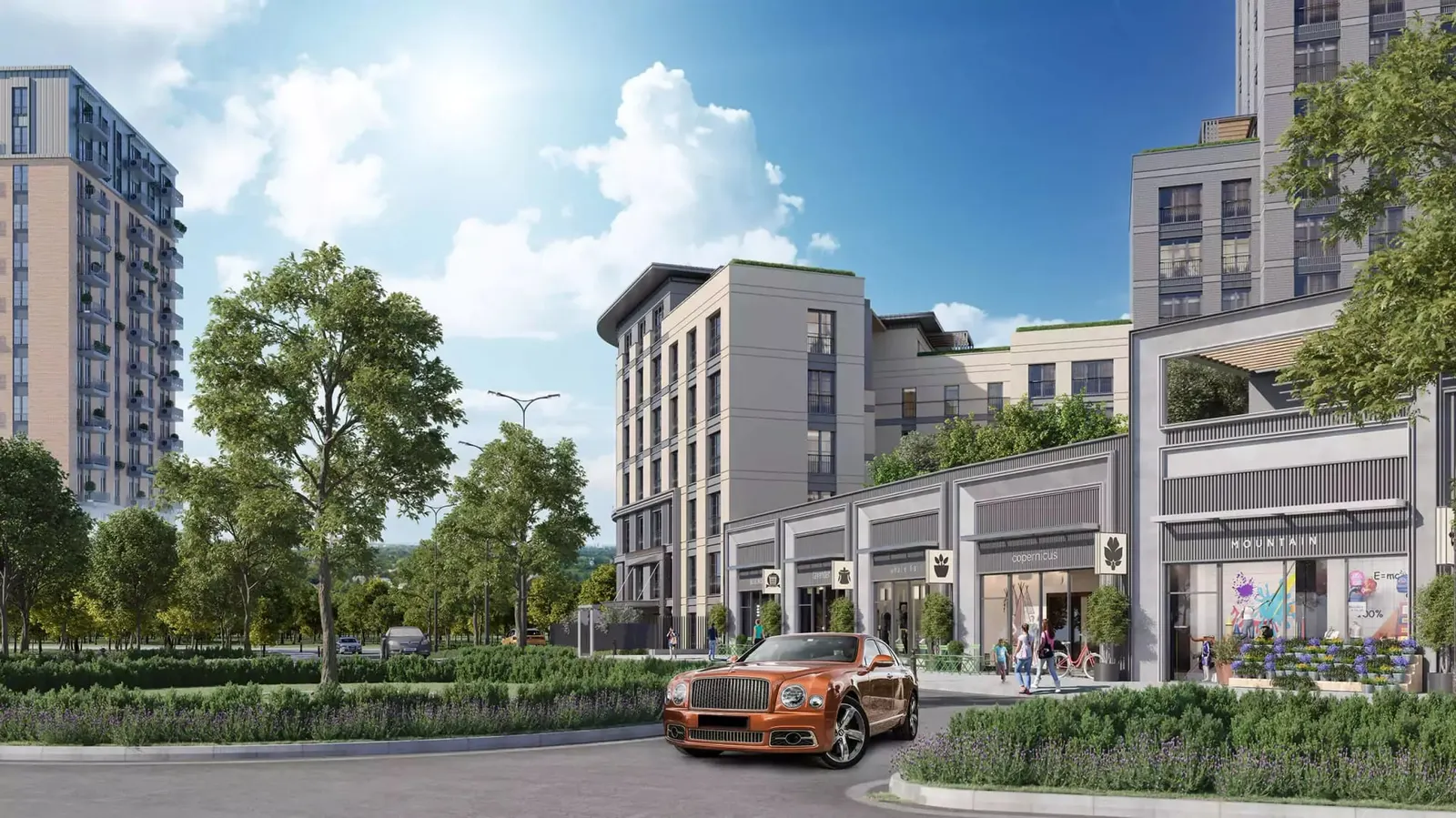 Street-level shops at Sinpas Boulevard Finans Sehir