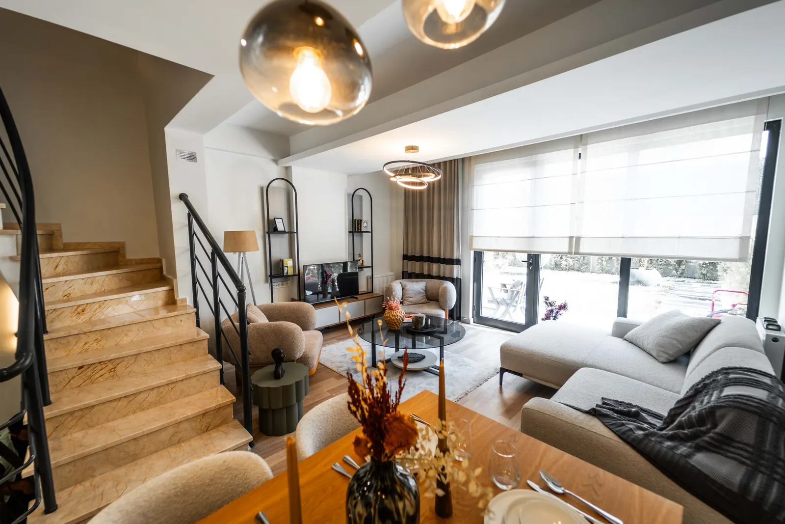 Living room and staircase in a Sylvana Istanbul villa