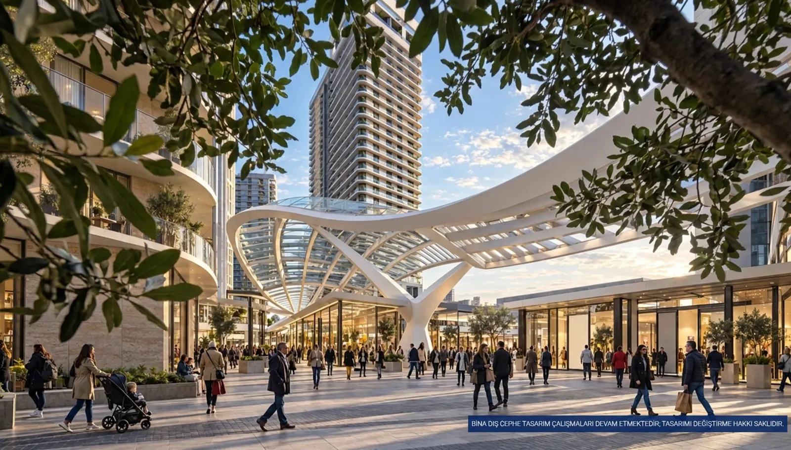 Square and shops at Tasyapi Sisli