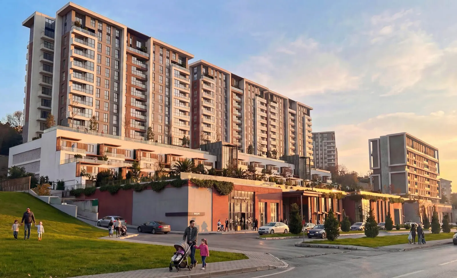 V Yesilada seen from the road at sunset