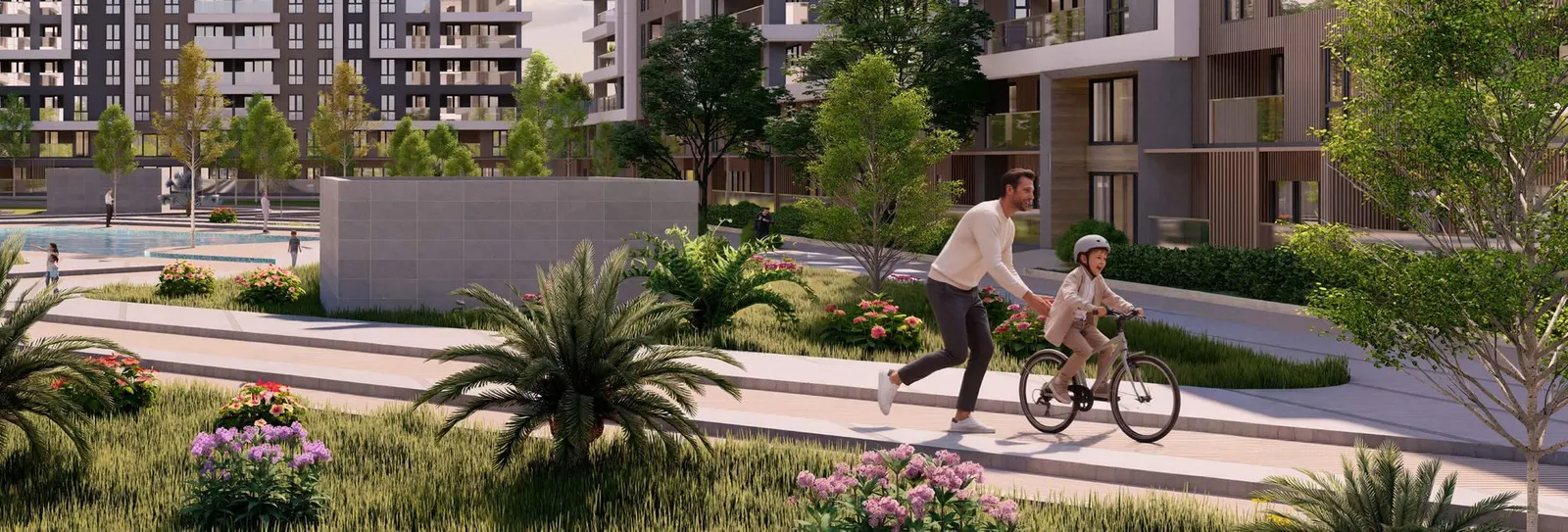 Cycling and walking path at V Yesilada