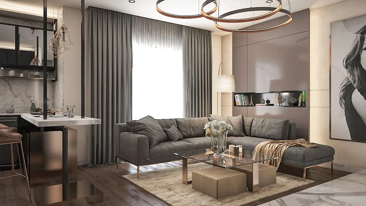 Living room in a Viva Perla apartment