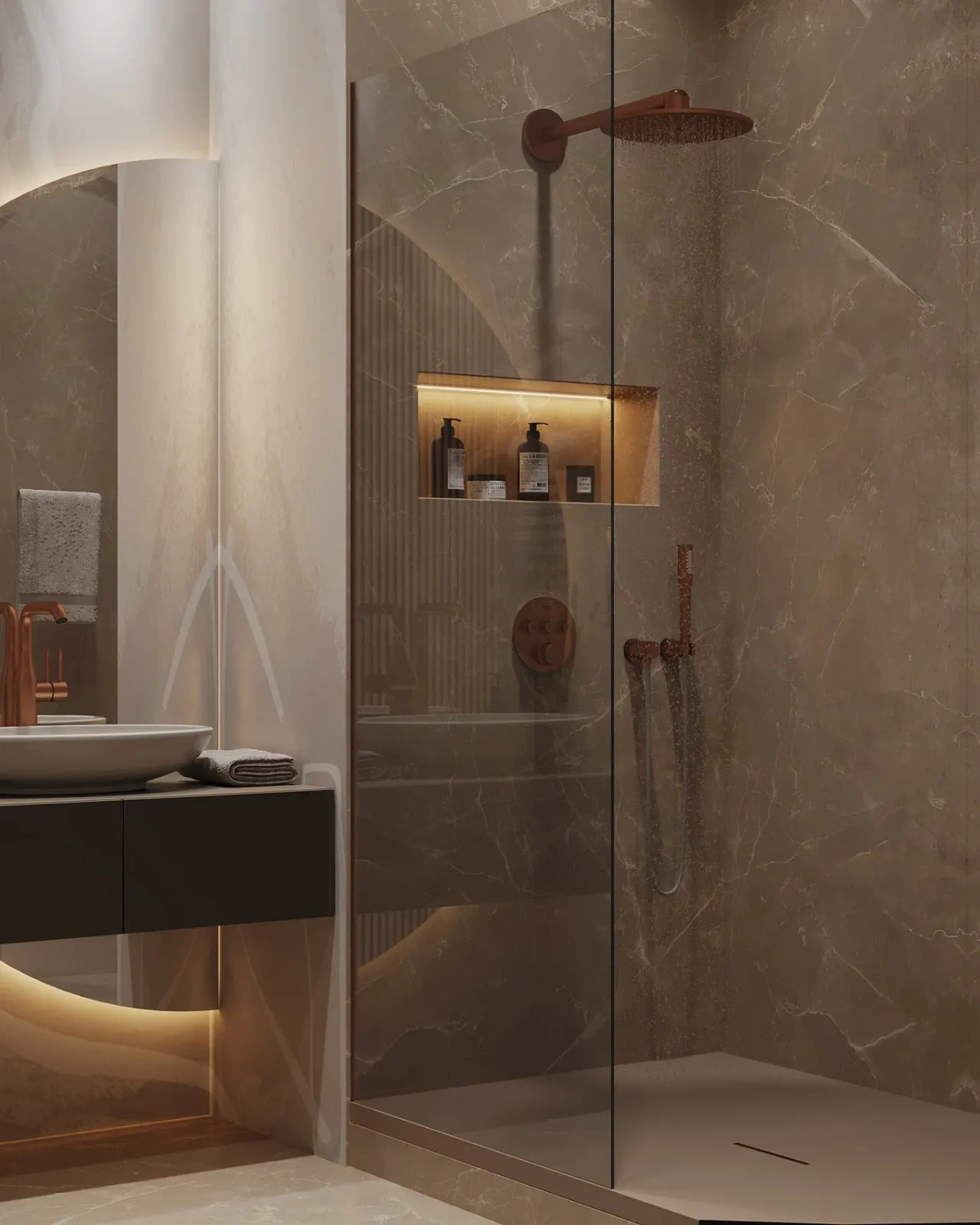 Shower room in a Viva Perla apartment