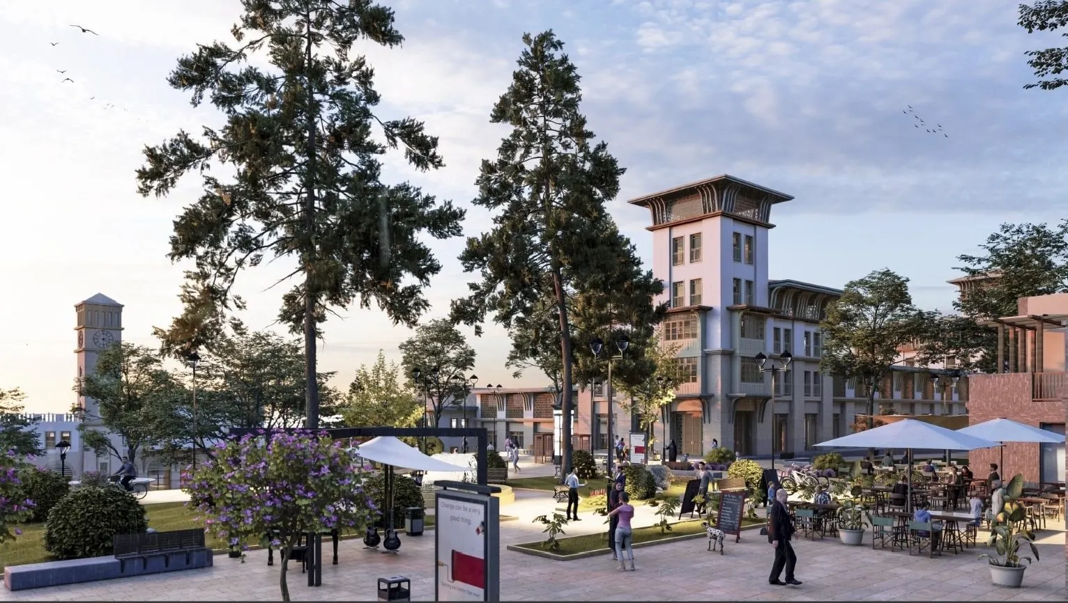 Square in Yenisehir Evleri Arnavutkoy