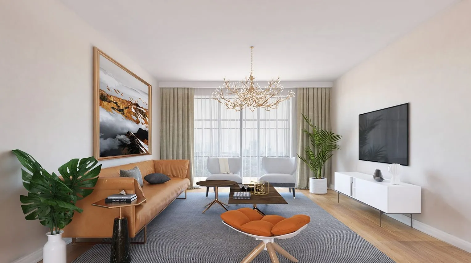 Living room of a Yenisehir Evleri Arnavutkoy apartment